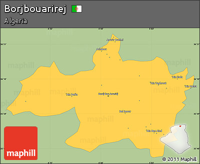 Savanna Style Simple Map of Borjbouarirej, single color outside