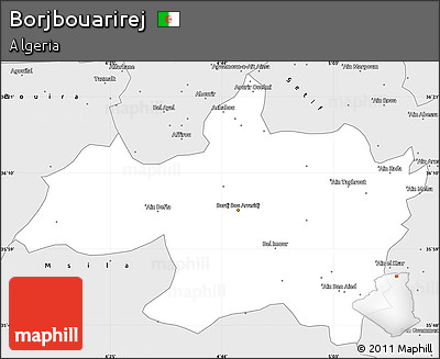 Silver Style Simple Map of Borjbouarirej