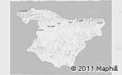 Gray 3D Map of Bouira, single color outside