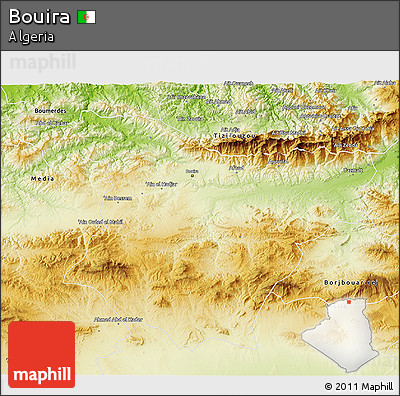 Physical 3D Map of Bouira