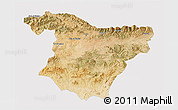 Satellite 3D Map of Bouira, cropped outside