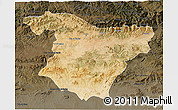 Satellite 3D Map of Bouira, darken