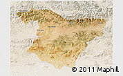 Satellite 3D Map of Bouira, lighten