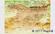Satellite 3D Map of Bouira, physical outside