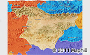 Satellite 3D Map of Bouira, political outside