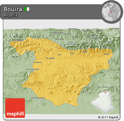 Savanna Style 3D Map of Bouira