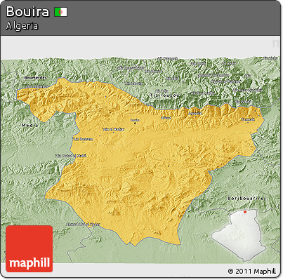 Savanna Style 3D Map of Bouira