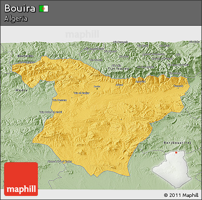Savanna Style 3D Map of Bouira