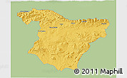 Savanna Style 3D Map of Bouira, single color outside