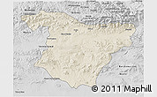 Shaded Relief 3D Map of Bouira, desaturated