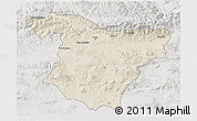 Shaded Relief 3D Map of Bouira, lighten, semi-desaturated