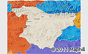 Shaded Relief 3D Map of Bouira, political outside