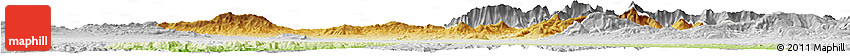 Physical Horizon Map of Bouira, lighten, desaturated