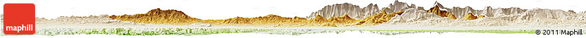 Physical Horizon Map of Bouira, lighten