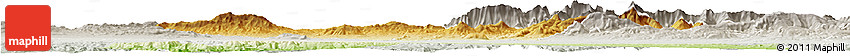 Physical Horizon Map of Bouira, lighten, semi-desaturated