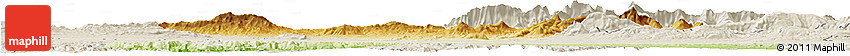 Physical Horizon Map of Bouira, shaded relief outside