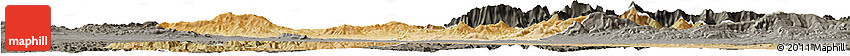 Satellite Horizon Map of Bouira, darken, semi-desaturated