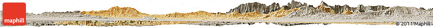 Satellite Horizon Map of Bouira, semi-desaturated