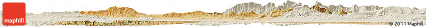 Satellite Horizon Map of Bouira, shaded relief outside
