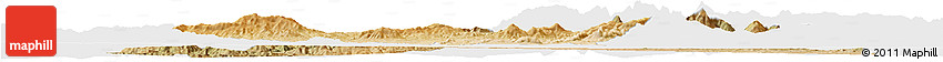 Satellite Horizon Map of Bouira, single color outside
