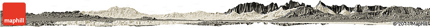 Shaded Relief Horizon Map of Bouira, darken