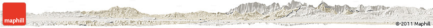 Shaded Relief Horizon Map of Bouira, lighten