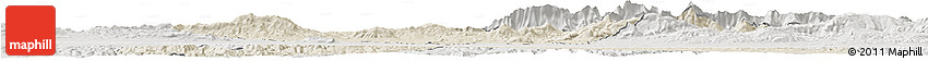 Shaded Relief Horizon Map of Bouira, lighten, semi-desaturated