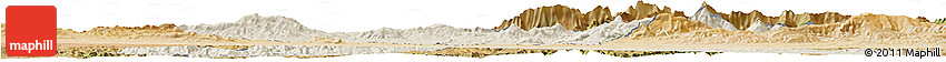 Shaded Relief Horizon Map of Bouira, satellite outside