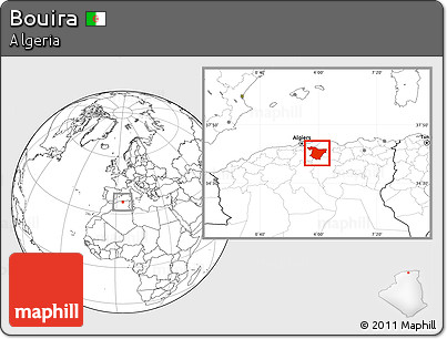 Blank Location Map of Bouira