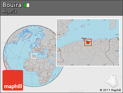 Gray Location Map of Bouira