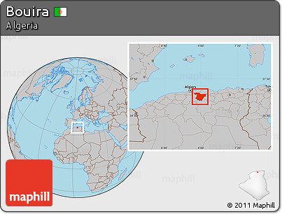 Gray Location Map of Bouira