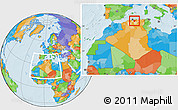 Political Location Map of Bouira, within the entire country