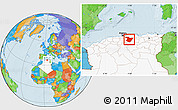 Political Location Map of Bouira, highlighted country