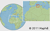 Savanna Style Location Map of Bouira, within the entire country