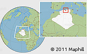 Savanna Style Location Map of Bouira, highlighted country, within the entire country