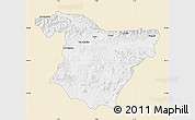 Classic Style Map of Bouira, single color outside