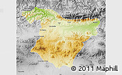 Physical Map of Bouira, desaturated