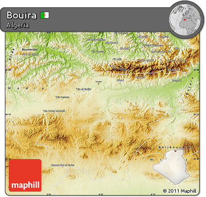 Physical Map of Bouira