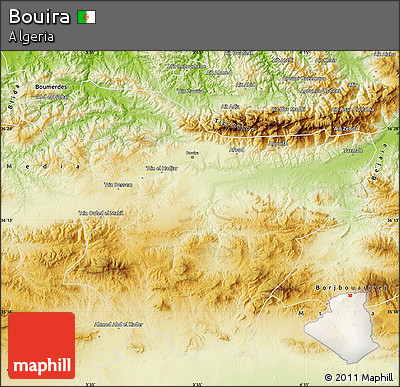 Physical Map of Bouira