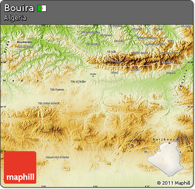 Physical Map of Bouira