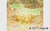 Physical Map of Bouira, satellite outside