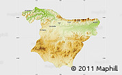 Physical Map of Bouira, single color outside