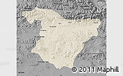 Shaded Relief Map of Bouira, darken, desaturated