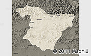 Shaded Relief Map of Bouira, darken