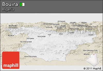 Classic Style Panoramic Map of Bouira