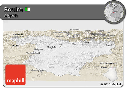 Classic Style Panoramic Map of Bouira