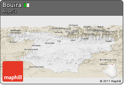 Classic Style Panoramic Map of Bouira