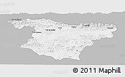 Gray Panoramic Map of Bouira, single color outside