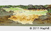 Physical Panoramic Map of Bouira, darken