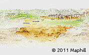 Physical Panoramic Map of Bouira, lighten